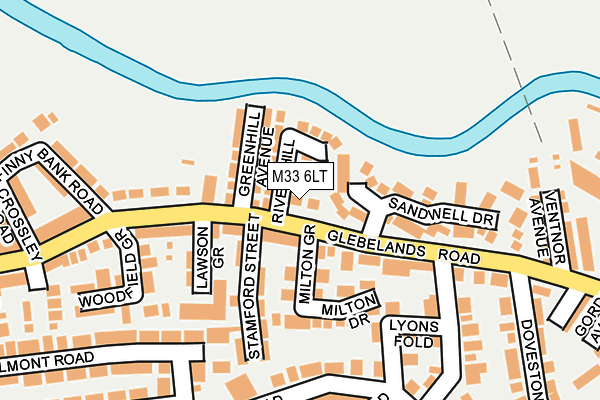 M33 6LT map - OS OpenMap – Local (Ordnance Survey)