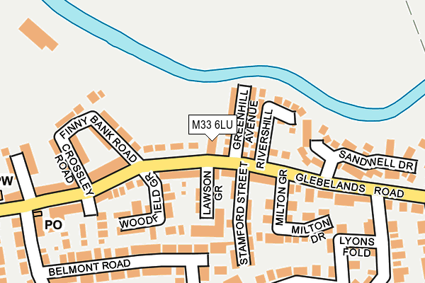 M33 6LU map - OS OpenMap – Local (Ordnance Survey)