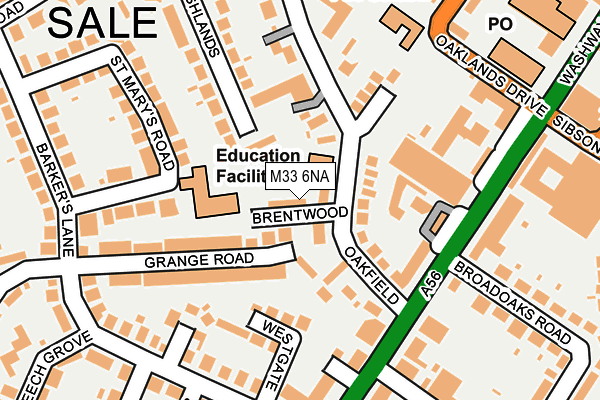 M33 6NA map - OS OpenMap – Local (Ordnance Survey)