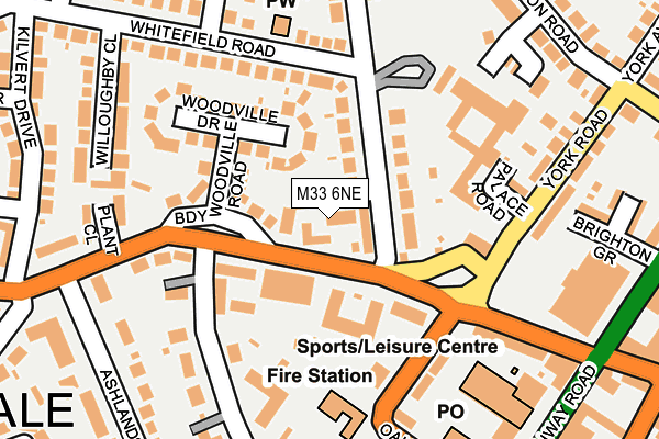 M33 6NE map - OS OpenMap – Local (Ordnance Survey)