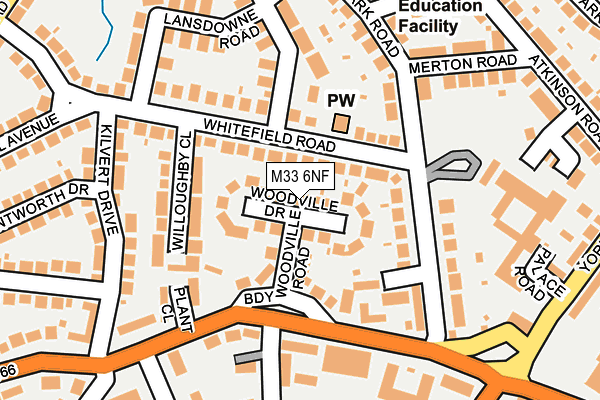 M33 6NF map - OS OpenMap – Local (Ordnance Survey)