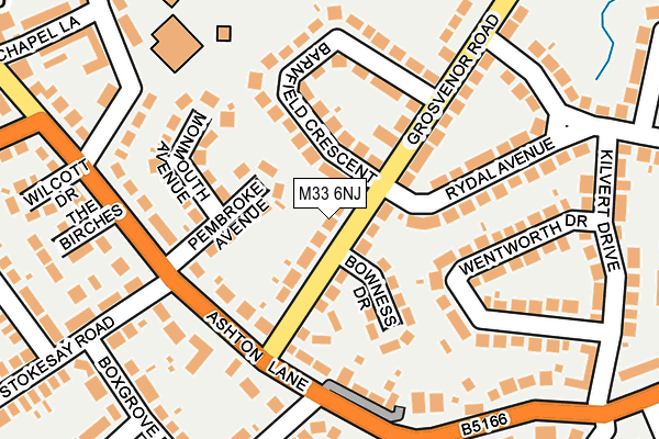 M33 6NJ map - OS OpenMap – Local (Ordnance Survey)