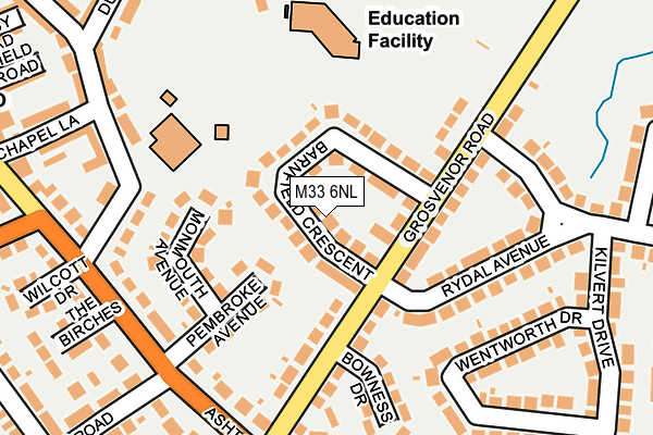 M33 6NL map - OS OpenMap – Local (Ordnance Survey)