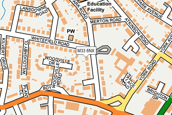 M33 6NX map - OS OpenMap – Local (Ordnance Survey)