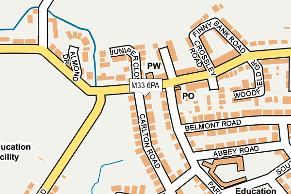 M33 6PA map - OS OpenMap – Local (Ordnance Survey)