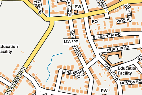M33 6PE map - OS OpenMap – Local (Ordnance Survey)