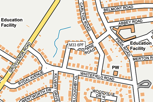 M33 6PF map - OS OpenMap – Local (Ordnance Survey)