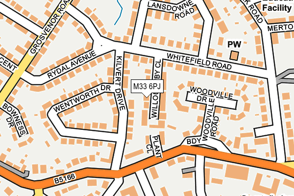 M33 6PJ map - OS OpenMap – Local (Ordnance Survey)