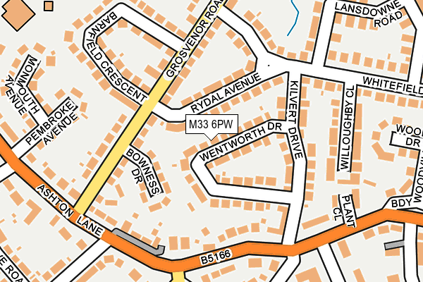 M33 6PW map - OS OpenMap – Local (Ordnance Survey)