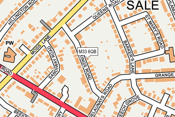 M33 6QB map - OS OpenMap – Local (Ordnance Survey)