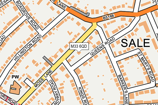 M33 6QD map - OS OpenMap – Local (Ordnance Survey)