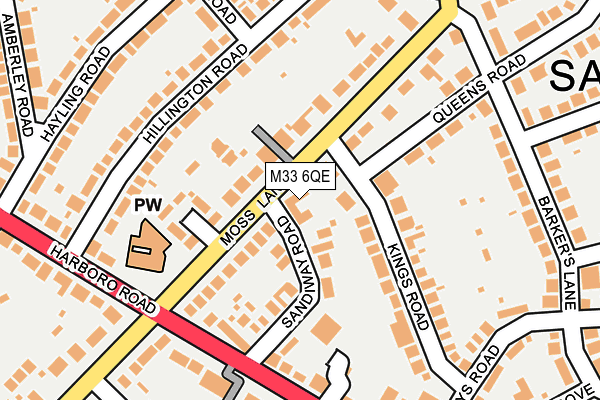 M33 6QE map - OS OpenMap – Local (Ordnance Survey)