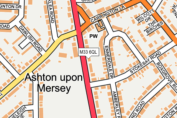 M33 6QL map - OS OpenMap – Local (Ordnance Survey)