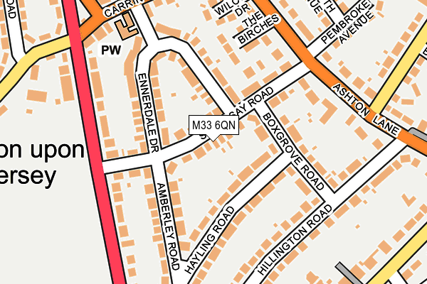 M33 6QN map - OS OpenMap – Local (Ordnance Survey)
