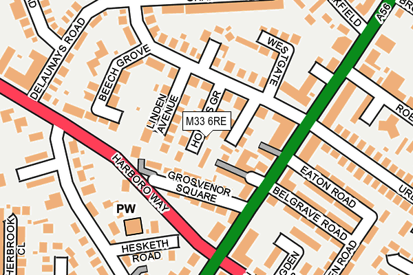 M33 6RE map - OS OpenMap – Local (Ordnance Survey)