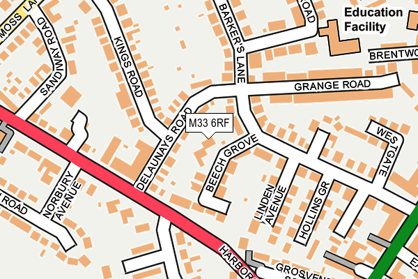 M33 6RF map - OS OpenMap – Local (Ordnance Survey)