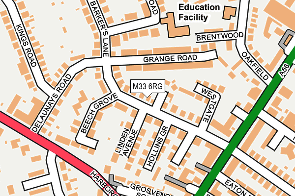 M33 6RG map - OS OpenMap – Local (Ordnance Survey)