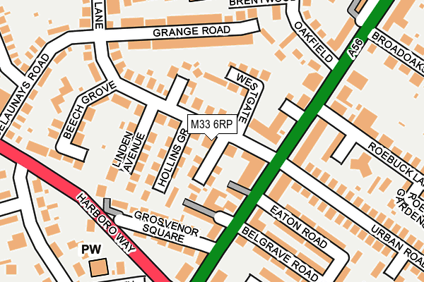 M33 6RP map - OS OpenMap – Local (Ordnance Survey)