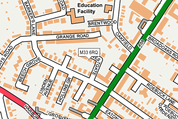 M33 6RQ map - OS OpenMap – Local (Ordnance Survey)