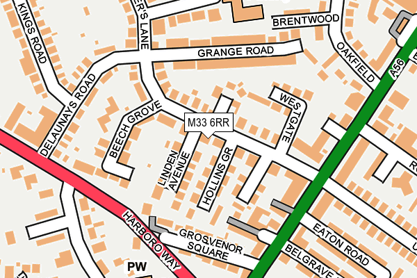 M33 6RR map - OS OpenMap – Local (Ordnance Survey)