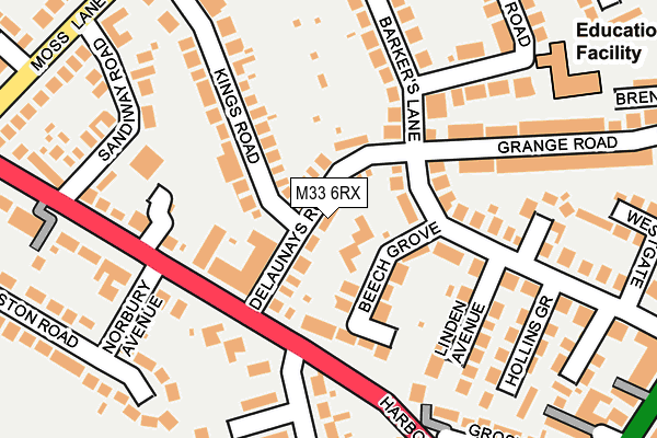 M33 6RX map - OS OpenMap – Local (Ordnance Survey)
