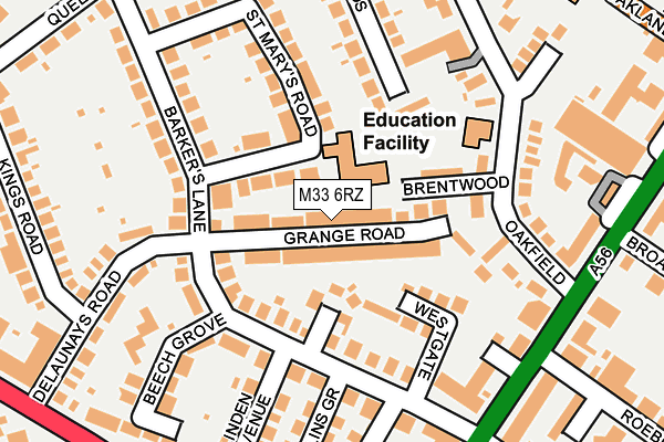 M33 6RZ map - OS OpenMap – Local (Ordnance Survey)