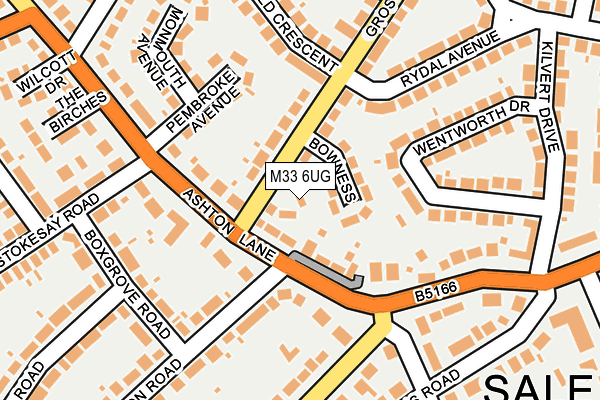 M33 6UG map - OS OpenMap – Local (Ordnance Survey)