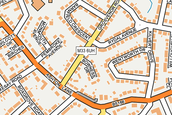 M33 6UH map - OS OpenMap – Local (Ordnance Survey)