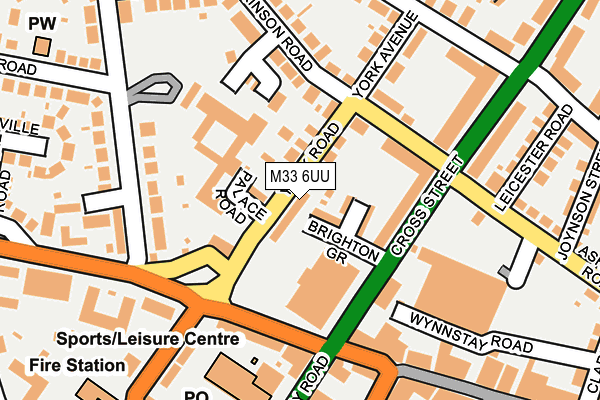 M33 6UU map - OS OpenMap – Local (Ordnance Survey)