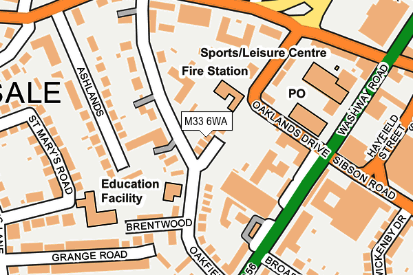 M33 6WA map - OS OpenMap – Local (Ordnance Survey)