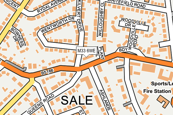 M33 6WE map - OS OpenMap – Local (Ordnance Survey)