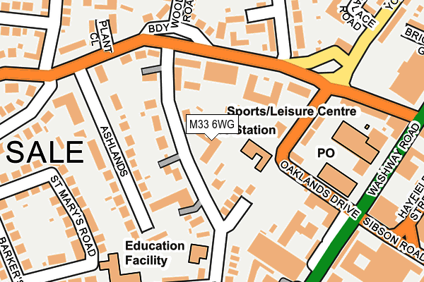 M33 6WG map - OS OpenMap – Local (Ordnance Survey)