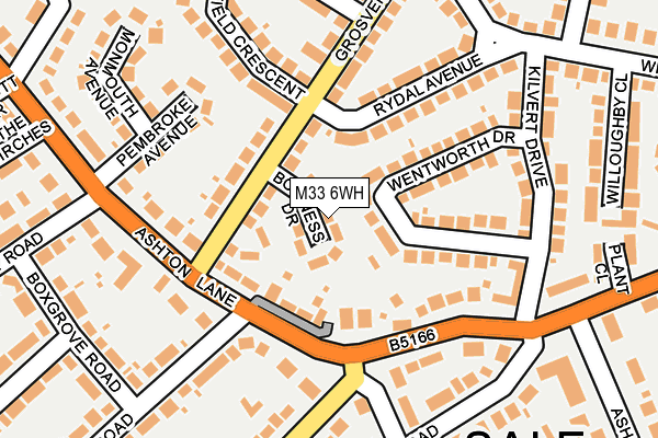 M33 6WH map - OS OpenMap – Local (Ordnance Survey)