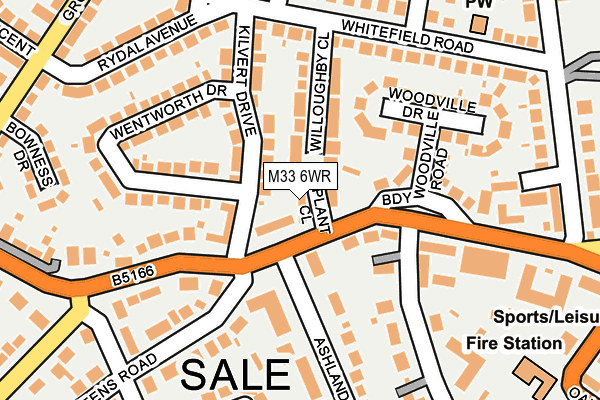 M33 6WR map - OS OpenMap – Local (Ordnance Survey)