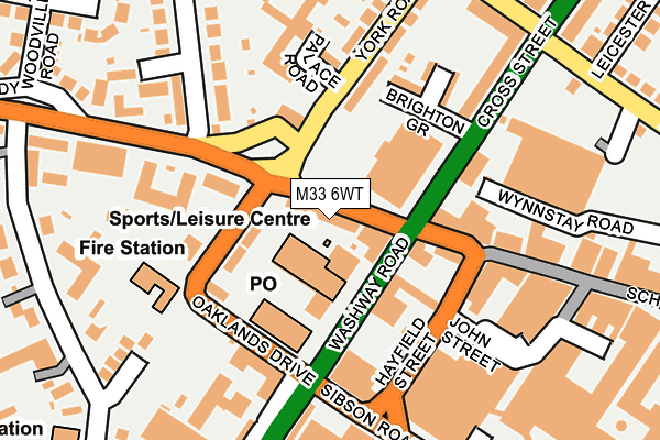 M33 6WT map - OS OpenMap – Local (Ordnance Survey)