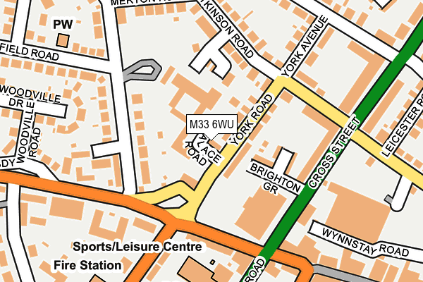 M33 6WU map - OS OpenMap – Local (Ordnance Survey)
