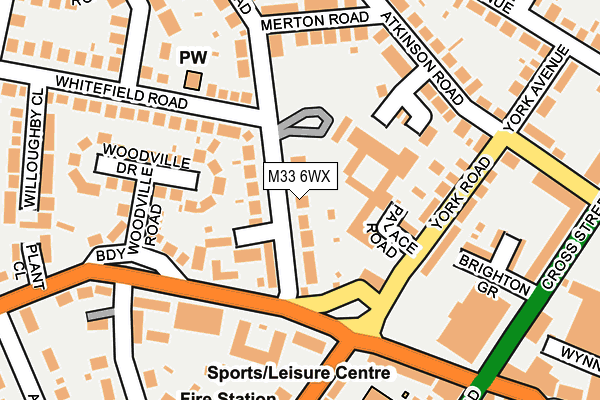M33 6WX map - OS OpenMap – Local (Ordnance Survey)