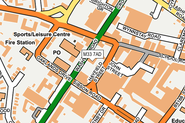 M33 7AD map - OS OpenMap – Local (Ordnance Survey)