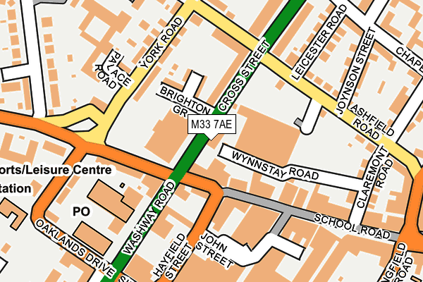 M33 7AE map - OS OpenMap – Local (Ordnance Survey)