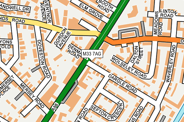 M33 7AG map - OS OpenMap – Local (Ordnance Survey)