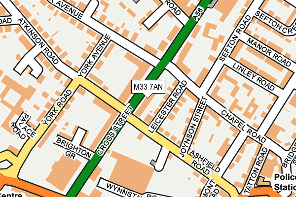 M33 7AN map - OS OpenMap – Local (Ordnance Survey)