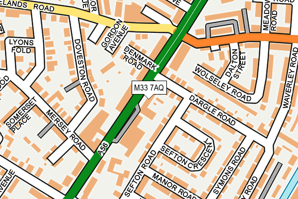 M33 7AQ map - OS OpenMap – Local (Ordnance Survey)