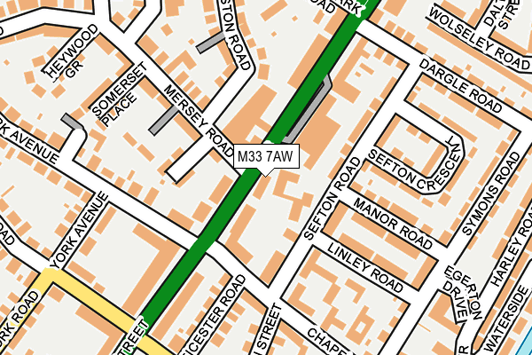 M33 7AW map - OS OpenMap – Local (Ordnance Survey)