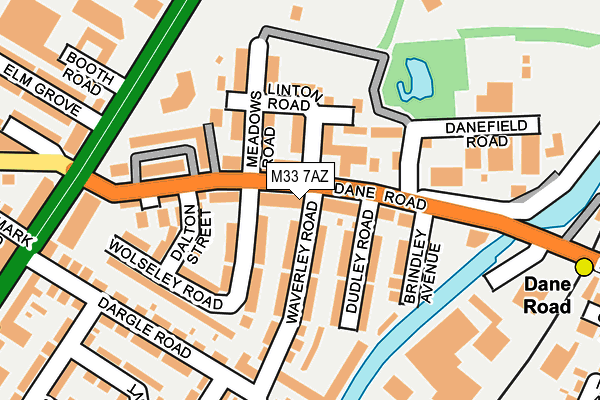M33 7AZ map - OS OpenMap – Local (Ordnance Survey)