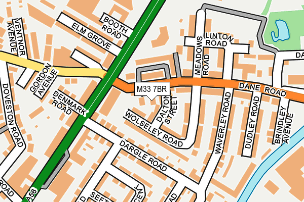 M33 7BR map - OS OpenMap – Local (Ordnance Survey)