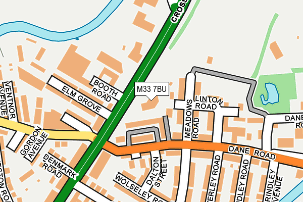 M33 7BU map - OS OpenMap – Local (Ordnance Survey)