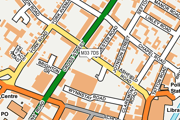 M33 7DS map - OS OpenMap – Local (Ordnance Survey)