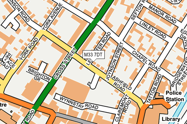 M33 7DT map - OS OpenMap – Local (Ordnance Survey)
