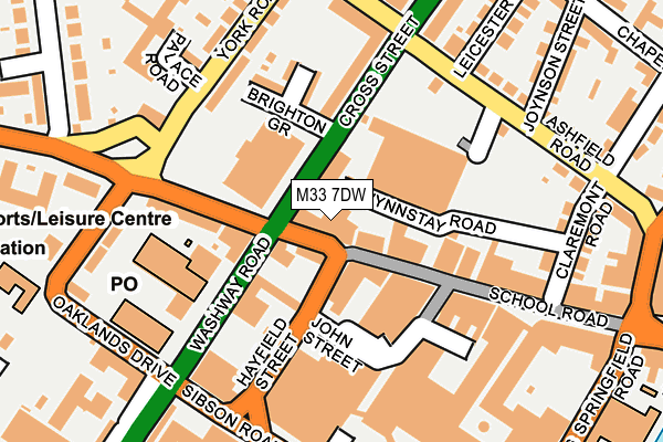 M33 7DW map - OS OpenMap – Local (Ordnance Survey)