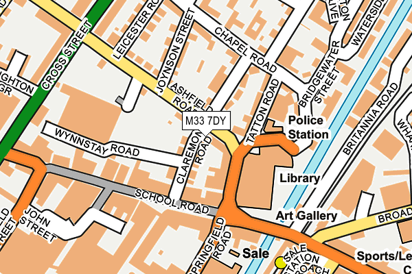 M33 7DY map - OS OpenMap – Local (Ordnance Survey)